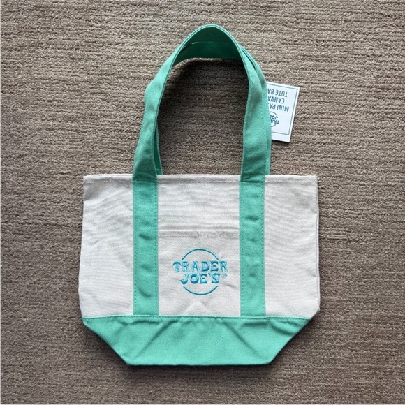 Trader Joe'S Handbags - Trader Joe's Canvas Mini Tote
PASTEL GREEN - NWT, Limited
Edition